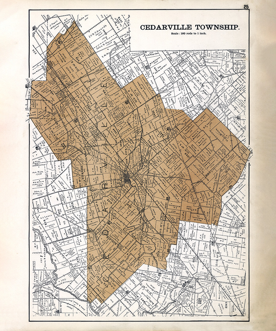 1896 Map of Cedarville Township Greene County Ohio | eBay
