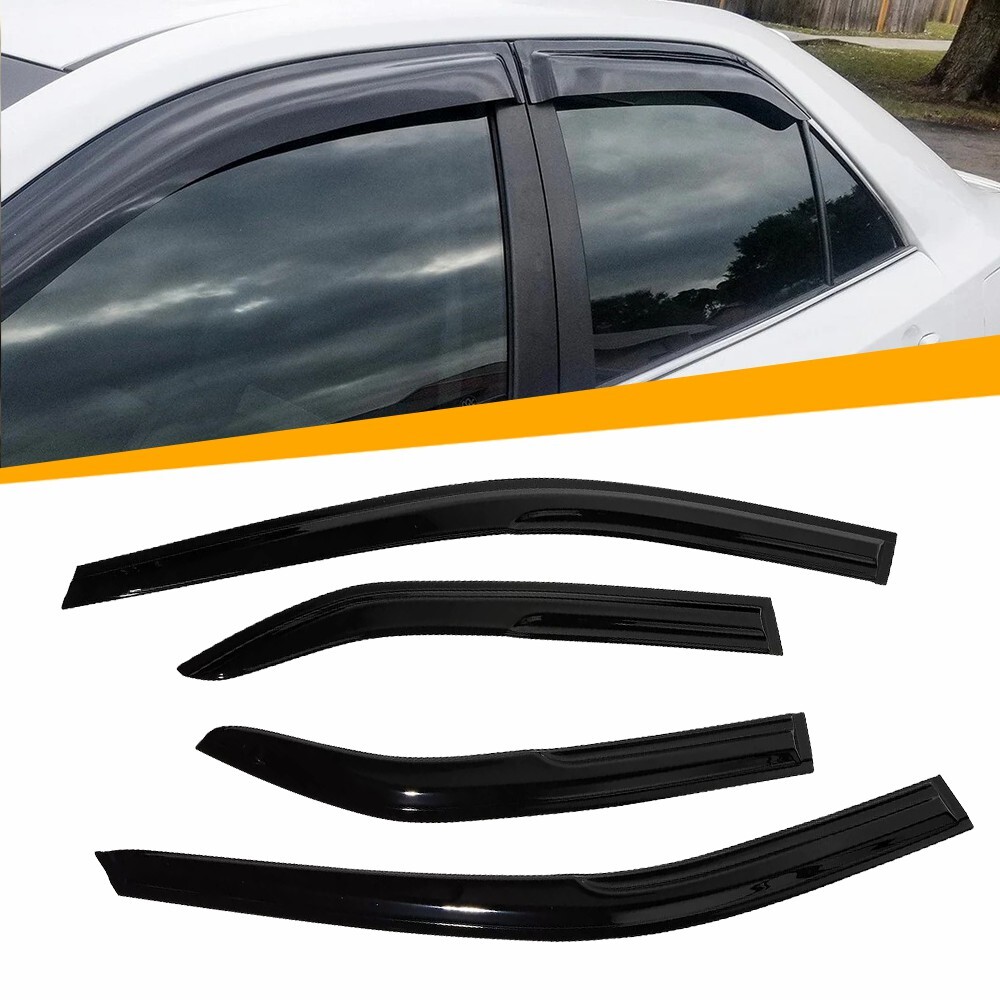For 2012-2017 Toyota Camry Chrome Trim Window Vent Visor Rain Guards Deflector M