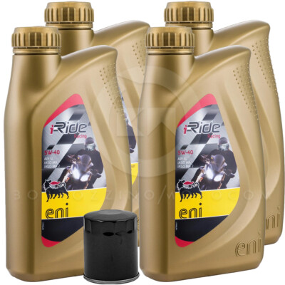 Service 4LT Oil Eni Ride 5w40 + Filter Kawasaki ZX7RR Ninja 750 1996-1998