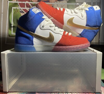 Nike Dunk High Premium SB USA Olympic Tricolor 313171-674 Size 9.5 4th Of July