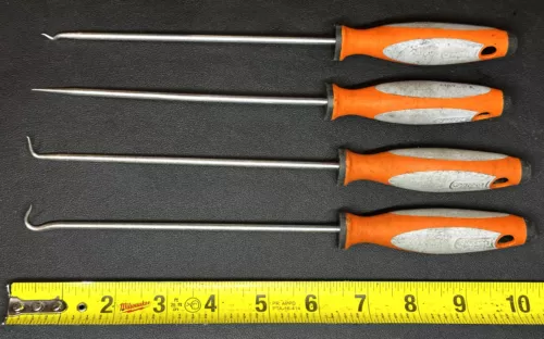 MATCO  TOOLS  WITTE  4-PIECE LONG HOOK AND PICK SET (ORANGE)  GERMANY