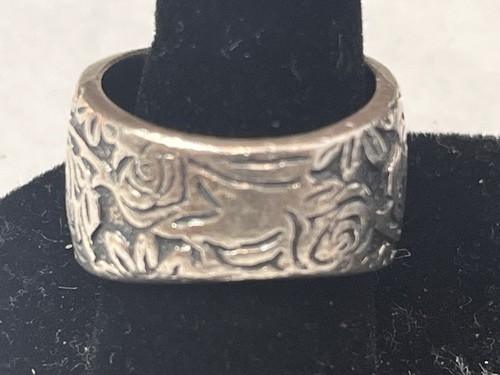 SILPADA 925 Sterling Silver Etched Floral Flower Band Ring Size 7, 11.2g - Picture 4 of 9