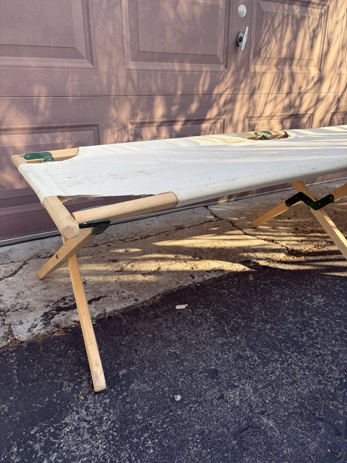 Byers Lettino da Campeggio Portatile Maine Woods Telaio Tela USA Pieghevole Byer Mfg Campeggio foto 2