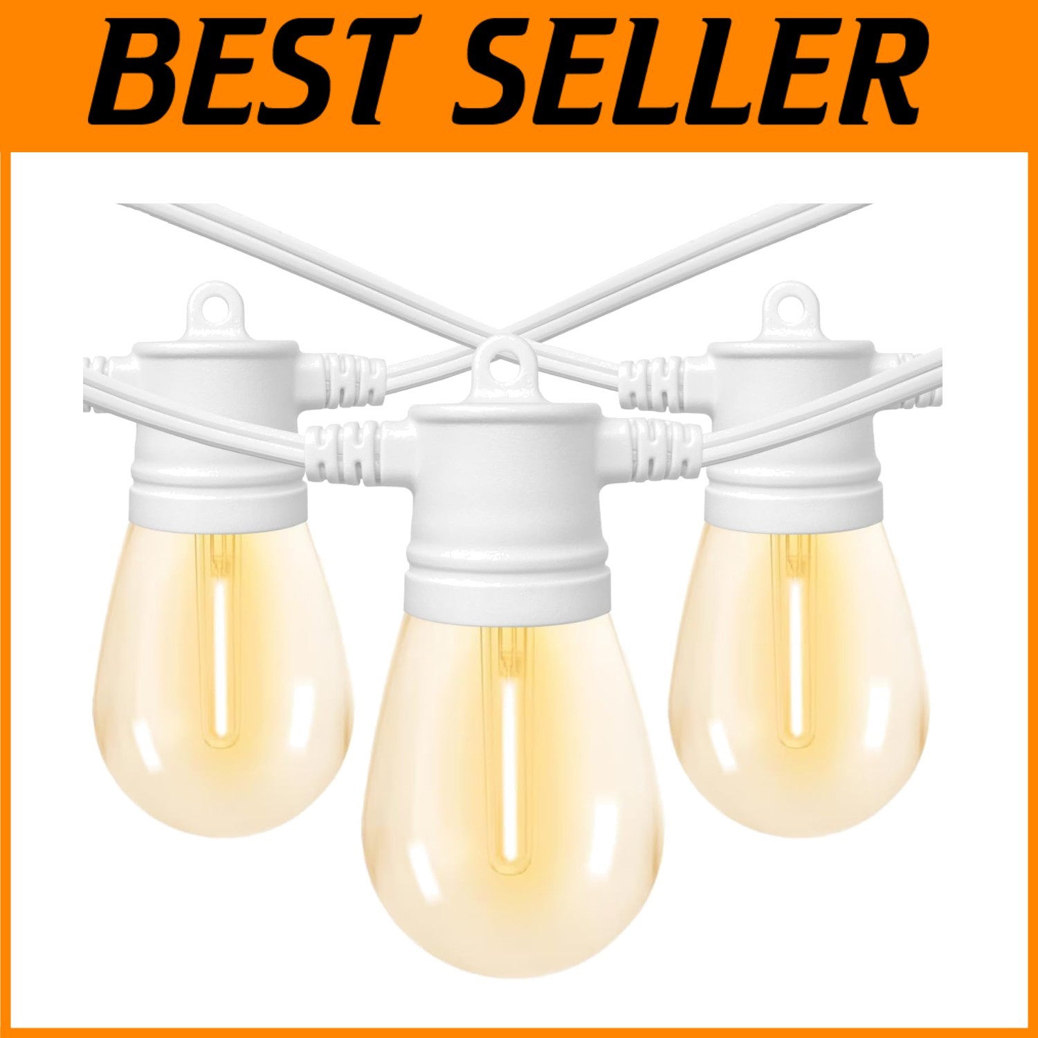 White Outdoor String Lights, 96FT for Garden & Patio