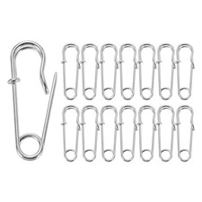 30Pcs, Safety Pins 27mm Electroplated Large Safety Pin for Clothes Silver