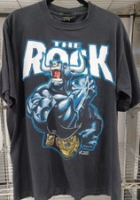 Vintage WWF 1998 The Rock T Shirt XL Know Your Role WWE Title Belt Double Sided