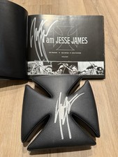SUPER RARE COMBO: Jesse James Autographed Book & Autographed Chopper WCC Seat