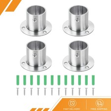 4PACK Closet Rod Bracket Stainless Steel Flange Rod End Supports Rod Bracket