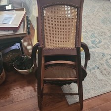 Vintage Wooden Cane Rocking Chair for Living Room Indoor Medium Wood