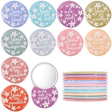 30 PCS Inspirational Compact Mini Mirror Bulk Portable Makeup Pocket Purse