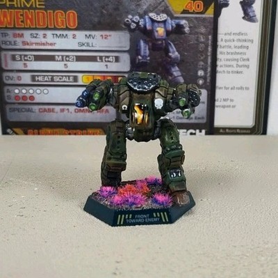 Battletech Pro-Painted Wendigo Mech With Pilot & Mech Card, Bravo Lance