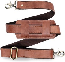 Adjustable 60-Inch Real Leather Bag Replacement Shoulder Strap Comfort Fit Padde