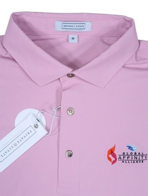 NWT PRIVATE ESTATE global affinity alliance logistics golf polo shirt men medium
