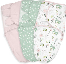 Baby Swaddle Sacks, 3-Pack Newborn Organic Cotton Swaddle Wrap, Adjustable Swadd