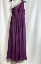 Azazie Women Purple One Shoulder Dress Size 10