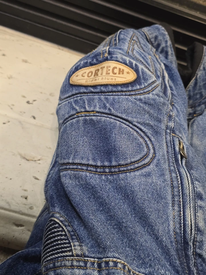 BALENCIAGA Style Denim armor biker jacket YEEZY DSX MOTORCYCLE moto zip up Sz 42 - Image 3 of 4