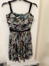 DOLCE & GABBANA VINTAGE D&G FLORAL SILK CORSET DRESS SZ 40