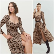 Reformation Mara Midi Dress in Bobcat prints size 4P $248