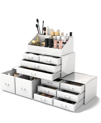 READAEER Make-up Kosmetik Organizer Aufbewahrung Schubladen Vitrinen Koffer mit 12 Dr
