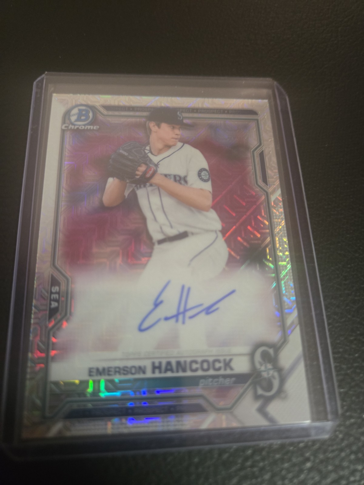 2021 Bowman - Mega Box Chrome Mojo Autographs Emerson Hancock #BMA-EH (AU, RC) view 2