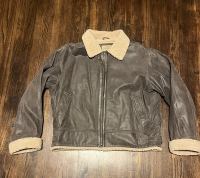 #ad #ad Cabela#x27;s Leather Men#x27;s Brown Leather Jacket Size XL Regular Measured ￼ $99.99