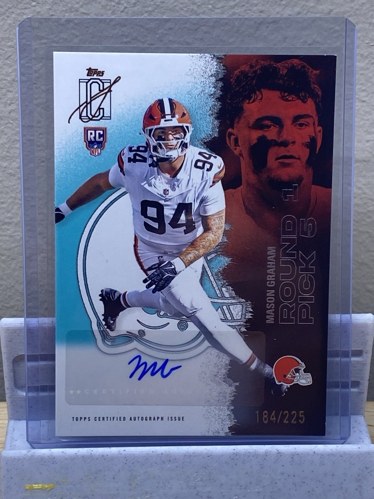 2025 Topps Signature Class Mason Graham Aqua Auto /225 #141 Rookie Auto SP