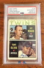 1964 Topps SIGNED Tony Oliva  Rookie Card #116 AUTO PSA 10 HOF Minnesota Twins. rookie card picture