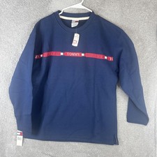 Vintage Tommy Hilfiger Sweatshirt Mens Large Blue Tommy Jeans Crewneck Fleece