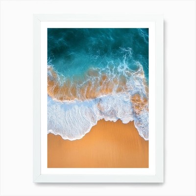 Aerial View Of A Beach 137 Art Prin Framed Wall Art Poster Canvas Print Picture