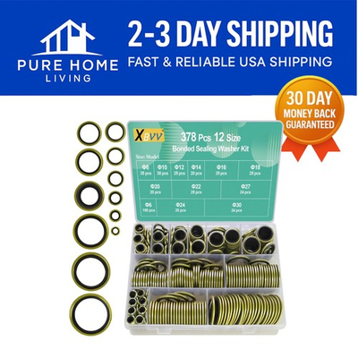 #ad Automotive Sealing Washer Assortment 378 NBR Pieces for M6 to M30 Repairs $38.99