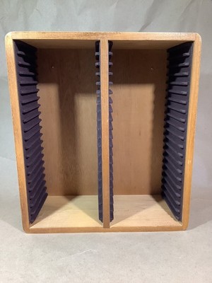 Vintage Wooden CD Rack Holder Storage Shelf Stand Organizer Holds 40 READ