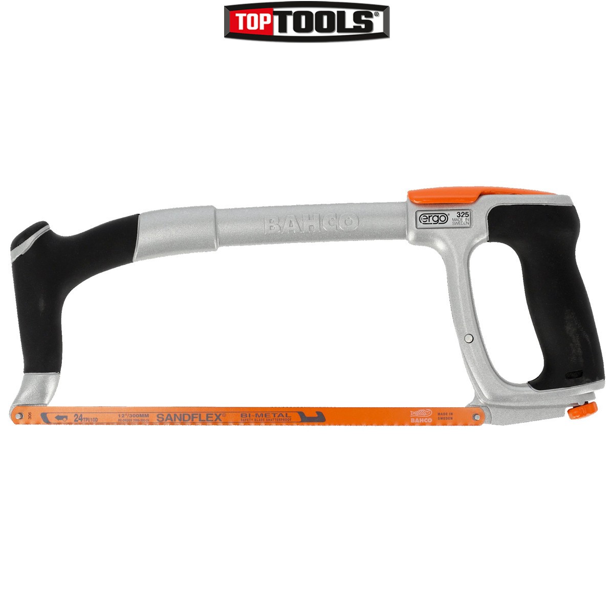 Bahco BAH325 Ergo Pro 12"" Hacksaw With 24 TPI Sandflex Blade