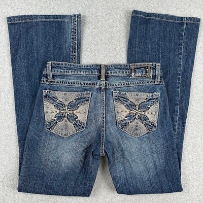 CRUEL Womens Bootcut Jeans Size 5 Regular Mallory Relaxed Distressed Blue