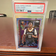 Topps Chrome 2025 Derik Queen Pelicans #263 Refractor Rookie PSA 10