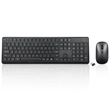 PERIDUO-716 Wireless Standard Keyboard and Optical Mouse Combo Set - Black