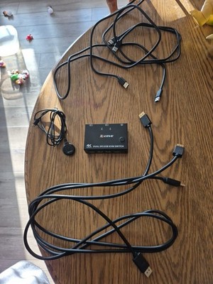 KCEVE KC-KVM202DP DP KVM Switch Two Monitors Displayport USB 3.0 HDMI & 4K