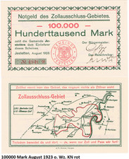 100000 marek gmina Jestetten sierpień 1923