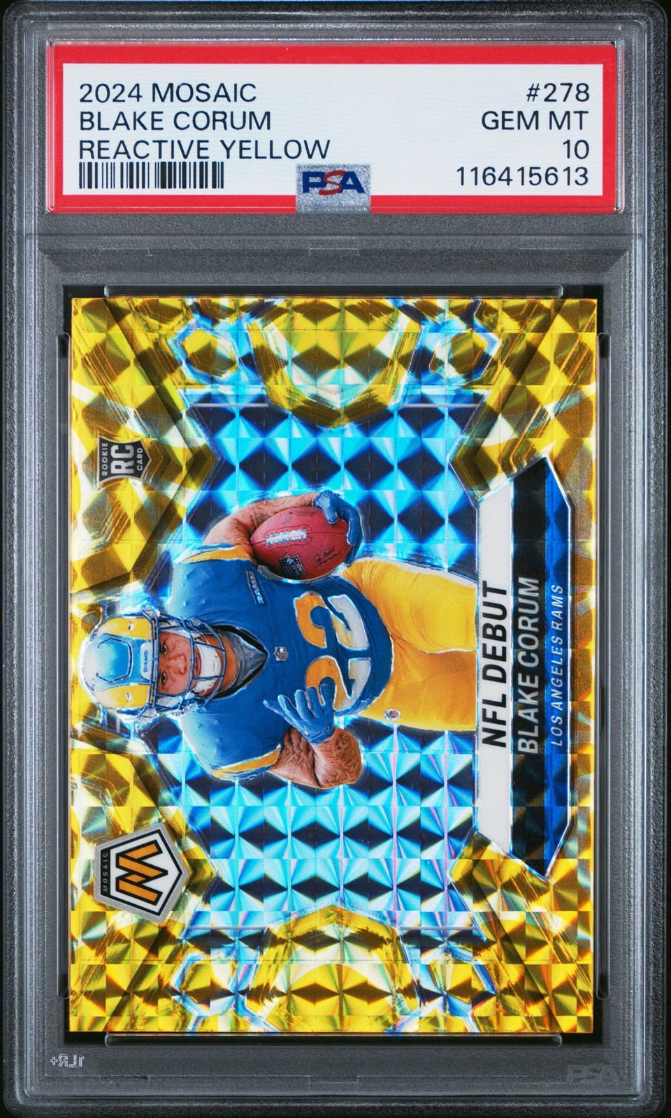 Blake Corum Panini Mosaic #278 Reactive Yellow