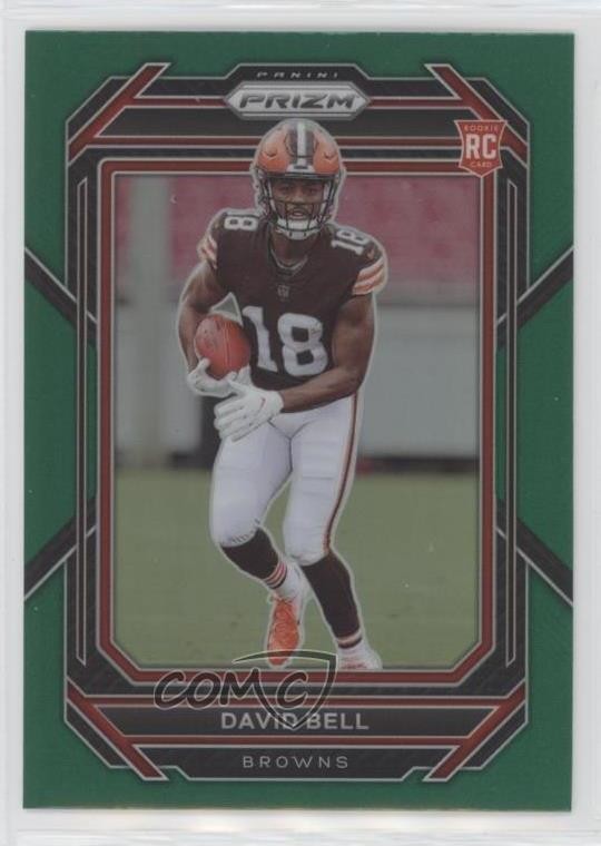 2022 Panini Prizm Rookies Green Prizm David Bell #334 Rookie RC