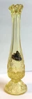 VTG Fenton Swung Vase Strawberry Pattern Honey Amber with Original Sticker, 7”