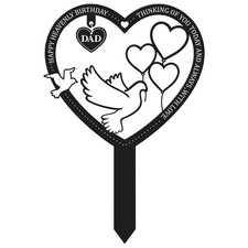 Stake Graves Cemetery Decorations - Dad Metal Memorial Grave Markers, Father ...