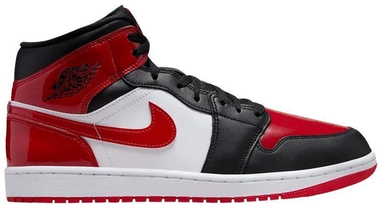 Jordan 1 Mid Patent Bred Toe for Sale | Authenticity Guaranteed | eBay