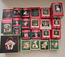 VTG 1979-1992 Hallmark Assorted Ornament Lot of 22 w/Boxes-Lots Of Animals