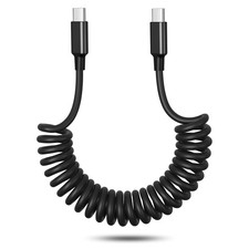 OKRAY Coiled USB C Cable, c to c iPhone 17 Carplay Cable 3FT - 1Pack