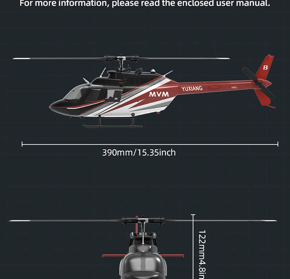 YU XIANG Bell-206 2.4G 6CH Helicopter Aileronless Brushless Motor 6Axis Gyro Toy - Bild 3 von 4