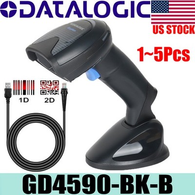 Datalogic Gryphon GD4590-BK-B Handheld 1D 2D USB Barcode Scanner Reader W/ Base
