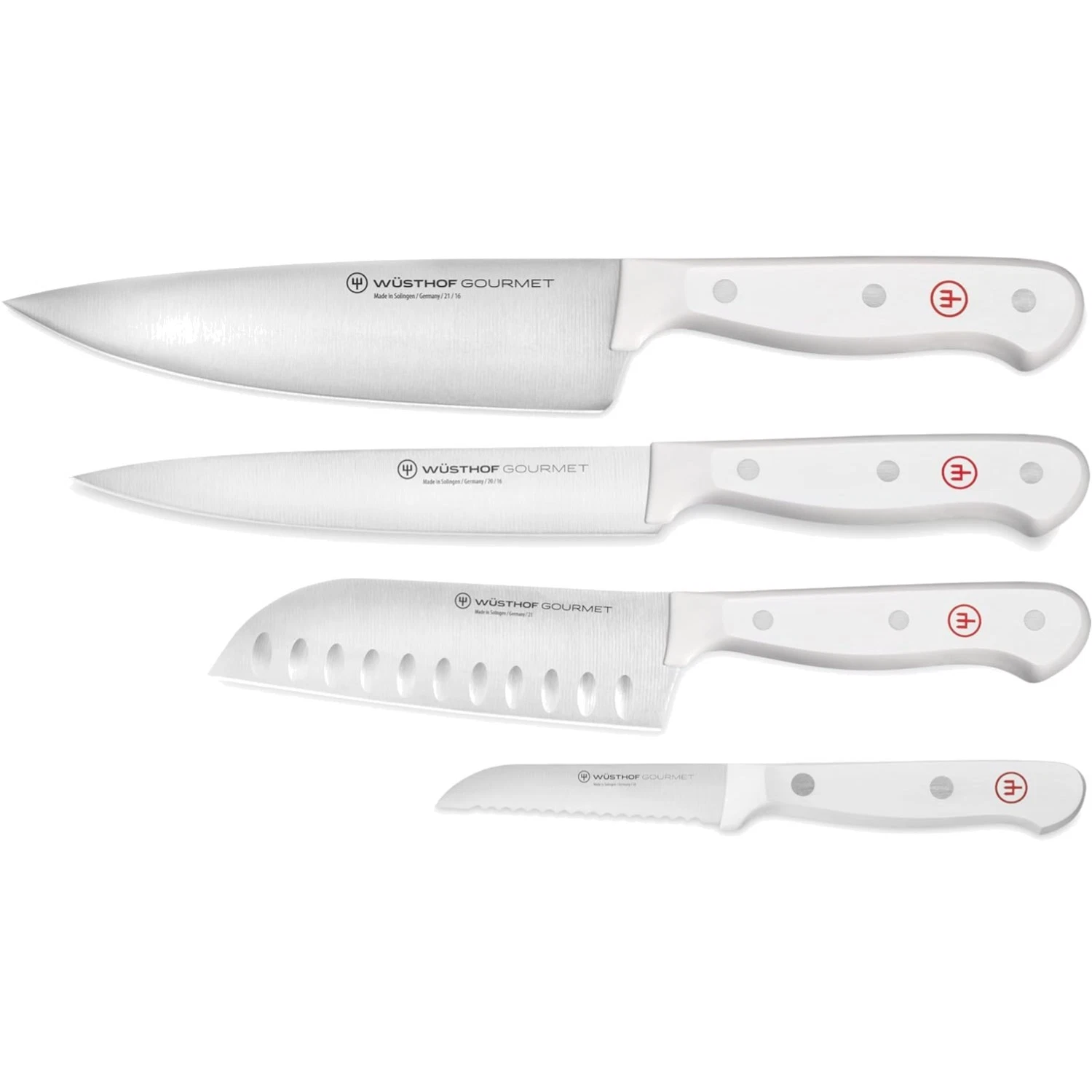 Gourmet White 4-Pc Asian Knife Set