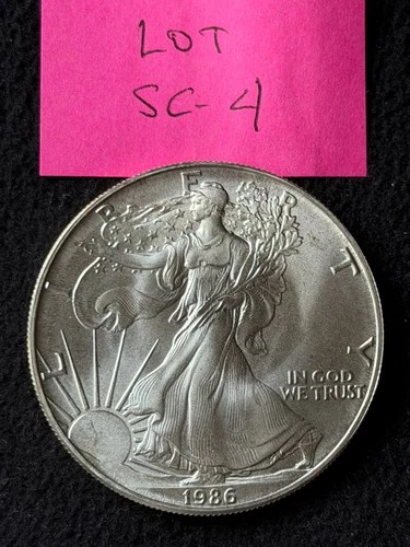 1986 American Silver Eagle Dollar $1 BU 1 Troy Oz .999 Fine Silver Lot SC-4