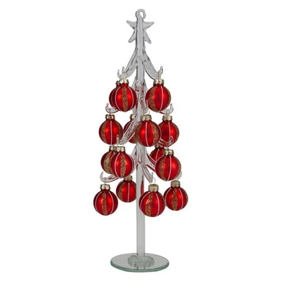 VFM E-STORE Christmas Glass Bauble Tree Decoration 36cm x 12cm Red X 1