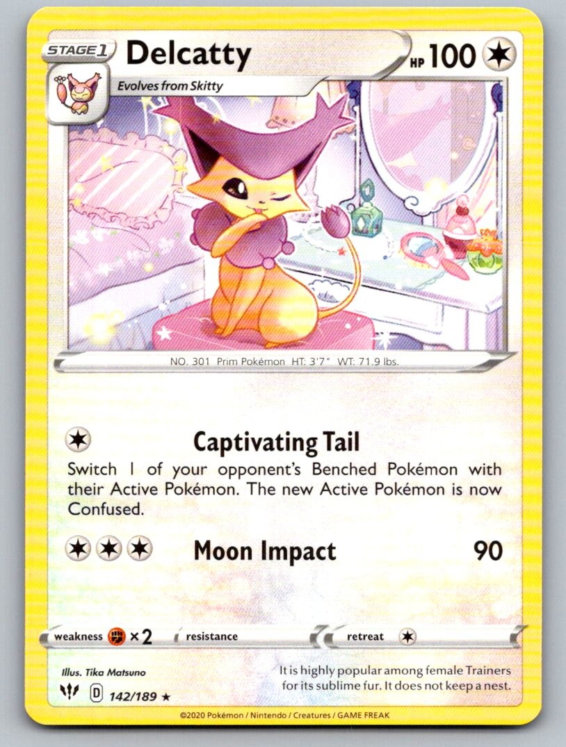 Delcatty 142/189 Rare Darkness Ablaze Pokemon Lightly Played